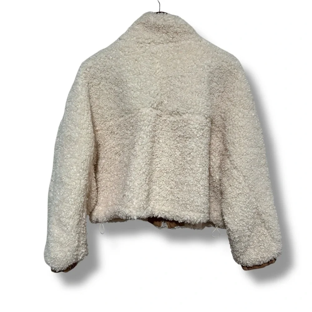 Blank NYC Cream Teddy Jacket with Brown Details - Picture 3 of 9